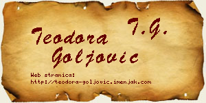 Teodora Goljović vizit kartica